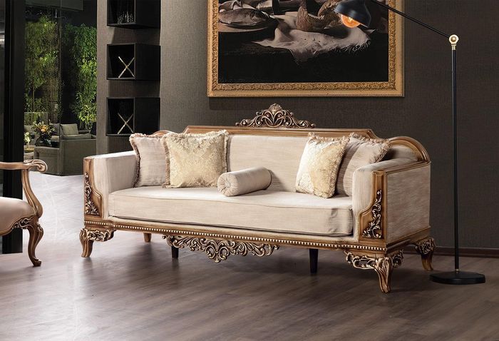 Dreisitzer Couch Polster Möbel Sofa Barock Rokoko Sofas Couchen Samt