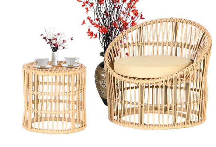 2tlg Garten Möbel Set Möbel Sitzmöbel GartenGarnitur Terrasse Couchtisch Sessel