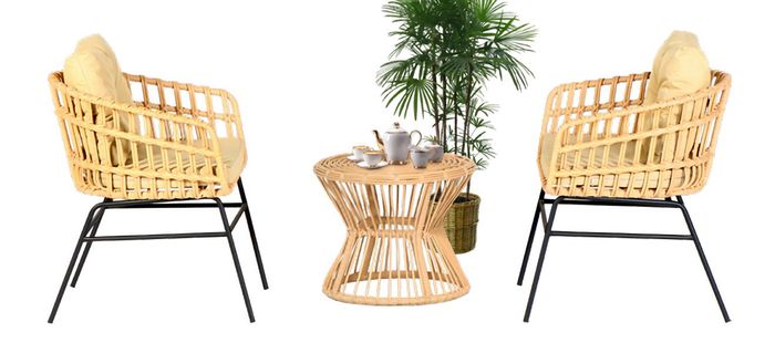 Sofagarnitur Garten Möbel Set 3tlg Terrasse Tisch Sessel Couchtisch Modern Neu