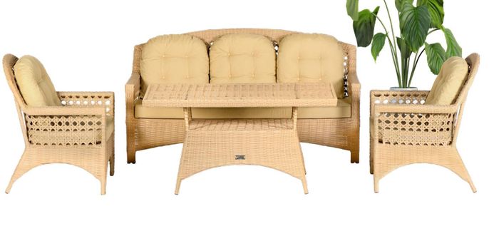 GartenMöbel Set4tlg Sofagarnitur Terrasse Sofa Couchtisch Benutzerfreundlichkeit