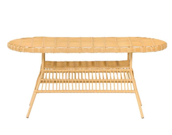 Hochwertiges Esstisch Rattan GartenMöbel Terrasse Balkon Luxus Design Beige