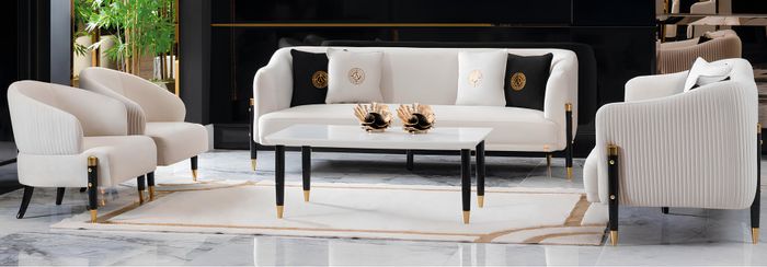 Garnitur Design Sofas Sofa Couch Samt Polster Sitz 3+3+1+1 Sitzer Sofagarnitur