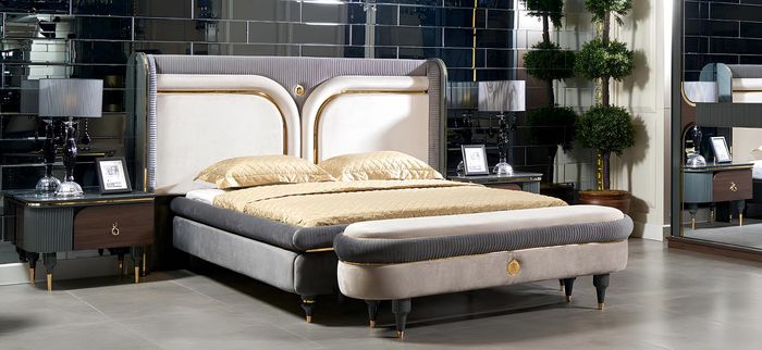Luxus Bettgestell Betten Doppel Bettrahmen Design Möbel Bett Ehe Hotel Modern