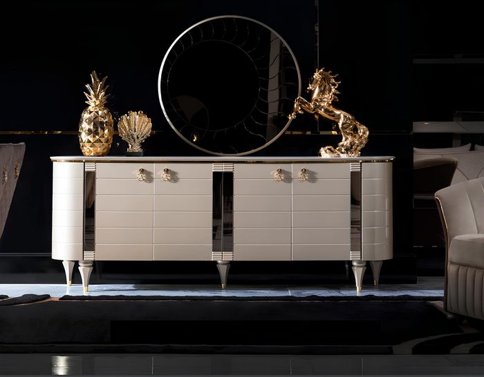 Sideboard Anrichte mit Spiegel Holzschrank Kommode Schrank Holz Neu