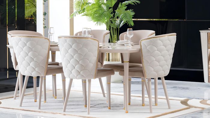 Esszimmer 6x Stuhl Garnitur Set Stühle Essgarnitur Essgruppe Möbel Lehn Gruppe