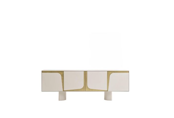 Kommode Moderne Möbel Sideboard Anrichte mit Türen Weiß Luxus