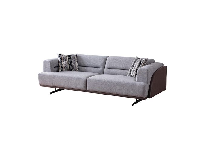 Grauer Moderner 3-Sitzer Polster Wohnzimmer Couchen Luxus Edle Sofas