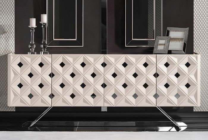 Elegantes weißes Holz- und Metall-Sideboard im modernen Design