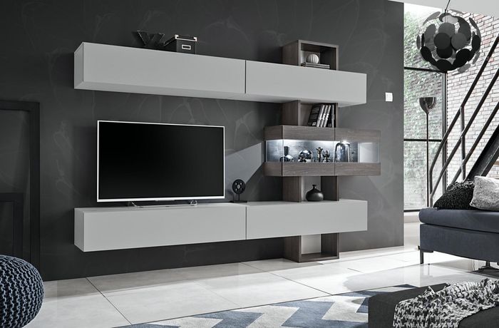 Wohnzimmer Komplett Möbel rtv Lowboard Wohnwand Holz Designer Einrichtung
