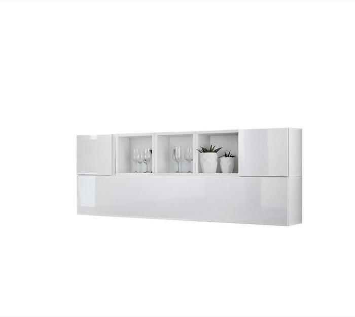 Designer Holz Hänge Sideboard Wand Regal Wohnzimmer Luxus Einrichtung Neu
