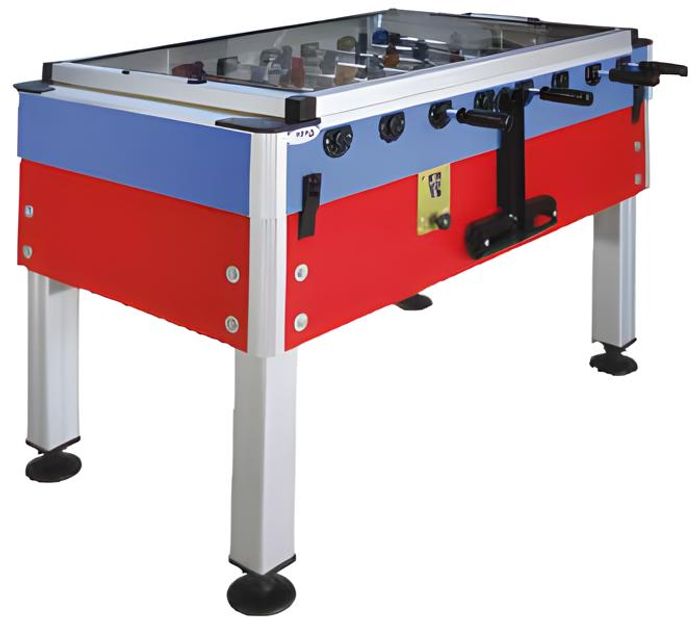 Professioneller Tischfußballtisch aus Aluminium und MDF in Rot