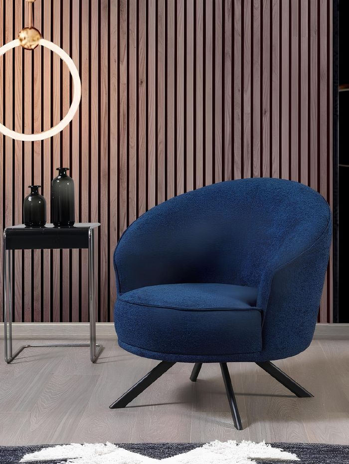 Sessel Luxus Einsitzer Couch Textil Sofa Polster Möbel Couchen Blau Stoff Textil