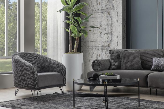 Sessel Einsitzer Sofa Couch Polster 1 Sitz Clubsessel Stoff Modern Wohnzimmer