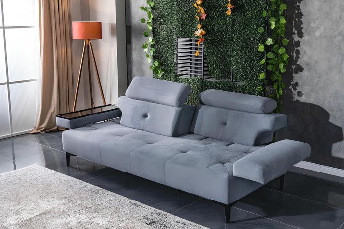 Zweisitzer Sofa 2 Sitzer Luxus Sofas Wohnzimmer Modern Design Polyester Stoff