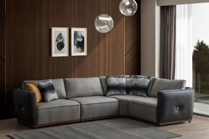 Wohnzimmer Ecksofa Sofas L-Form Sofa Ecke Stoffsofa Luxus Stoff Eckgarnitur Neu