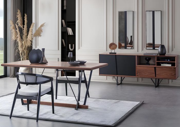 Essecke Esszimmer Esstisch Set 2tlg Anrichte Esszimmertisch Braun Holz