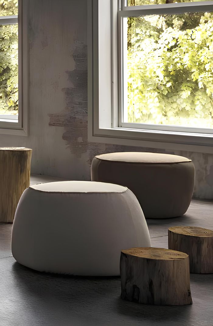 Sitzhocker Hocker Pouf Puff Sitzpouf Fußhocker Ottomane Samt 50x67m Textil neu