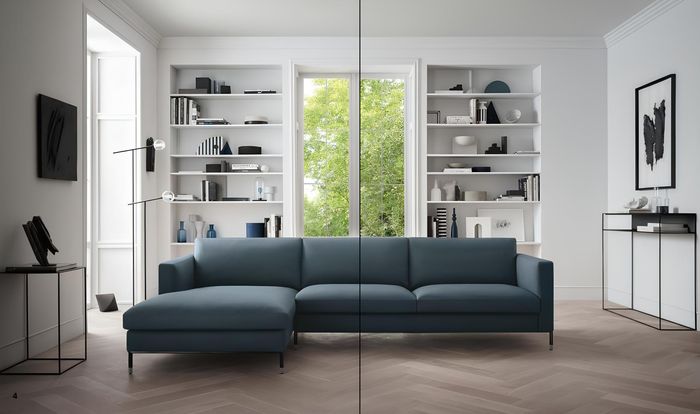 Ledersofa Wohnlandschaft Ecksofa XXL Polster Eck Sitz Couch LForm Wohnzimmer Big