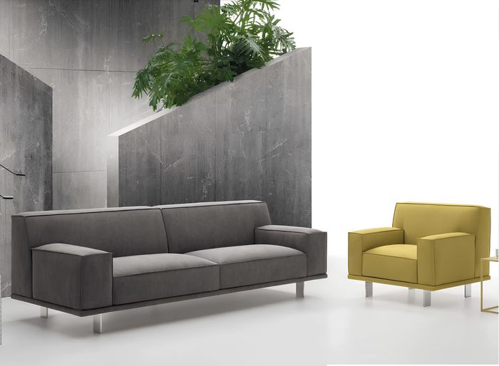 Sofagarnitur 3+1 Sitzer Textil Relax Set Design Sofas Polster Couchen alfitalia