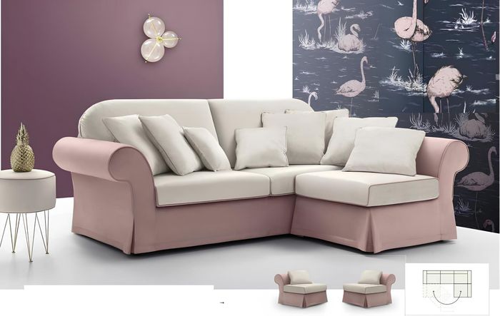 Ecksofa L-Form Polster Sofa Moderne Wohnzimmer Möbel Luxus Stoff Neu alfitalia