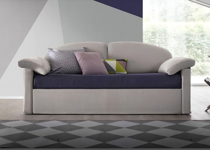 Design Sofa 3 Sitzer Couch Polster Luxus Textil Zweifarbig Italienische Möbel