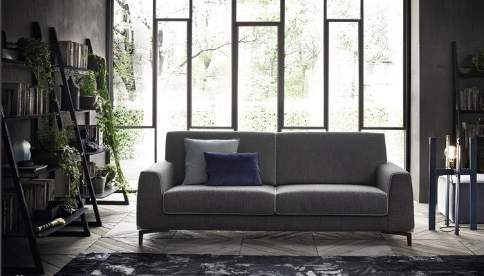 Design Grau Sofa 3 Sitzer Modern Stoff Couch Sofa Polster Sofas Luxus alfitalia