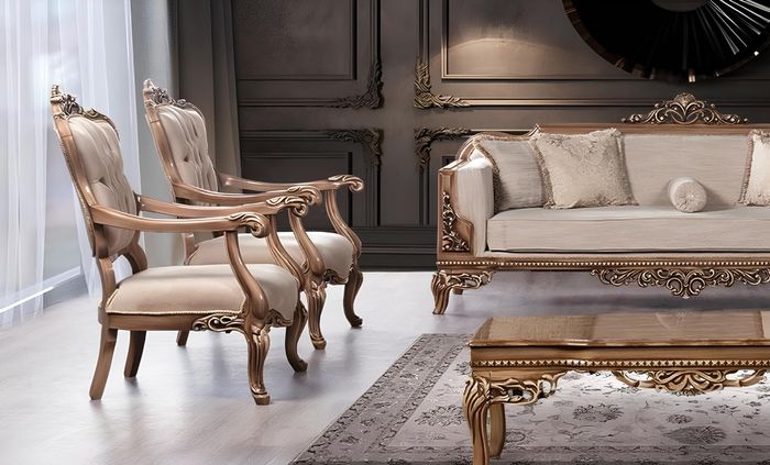 Sessel Ohrensessel Sofa Luxus Wohnzimmer Barock Relax Polster Design Sitzer Neu
