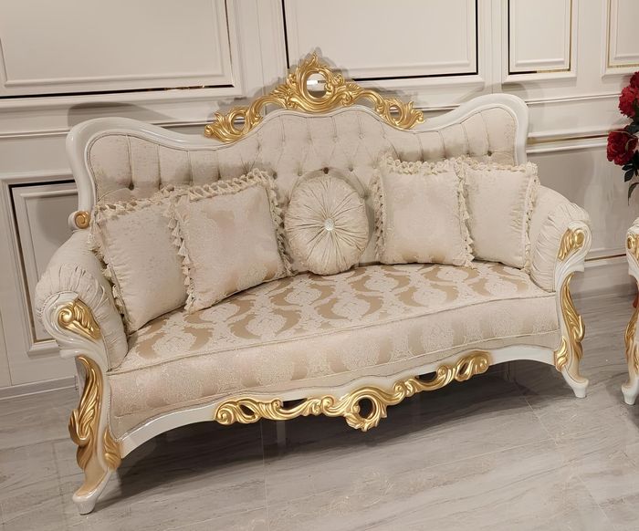 Dreisitzer Sofa 3 Sitzer Barock Rokoko Sofa Sofas Couch Stoff Stil Barock Sitz
