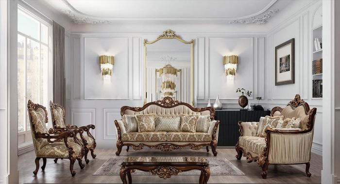 Chesterfield Sofagarnitur Couch Set mit Couchtisch Sofa Polster 5tlg.