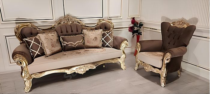 Klassische Sofagarnitur Couch Wohnzimmer Möbel einrichtung 3+1 Sitz Sofa