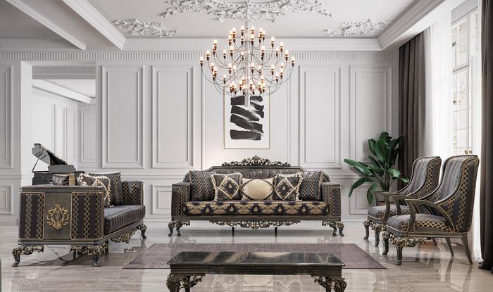 Sofa Chesterfield Designer Gruppe 5tlg.Set Sofagarnitur 3+3+1+1 Sitz Couchtisch