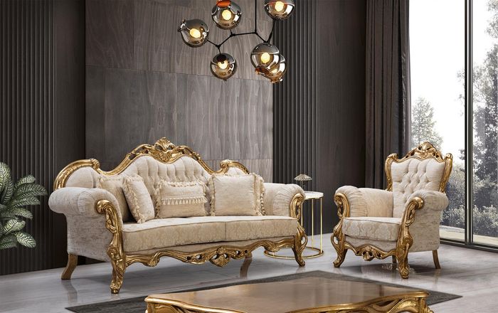Sofagarnitur Couch 3+1 Sitz Gruppe Garnituren Sessel Klassische Möbel