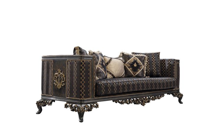 Barock Rokoko 3Sitzer Designer Sofa Couch Polster Sofas Couchen Stoff Textil Neu
