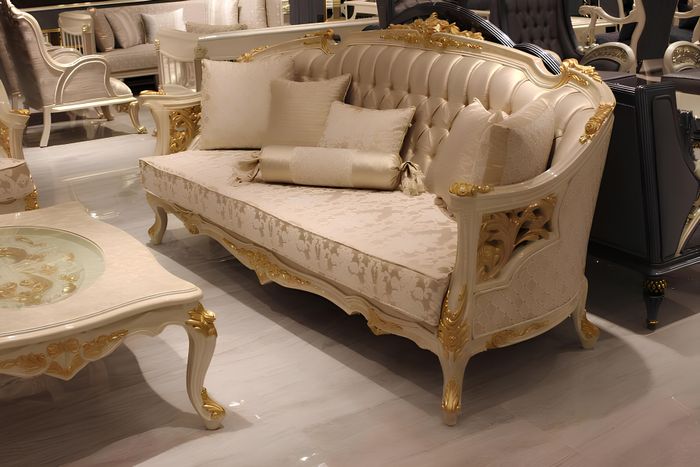 Exquisite Wohnzimmer Sofagarnitur 3+3 Sitzer modernen Setzen Beige Neu