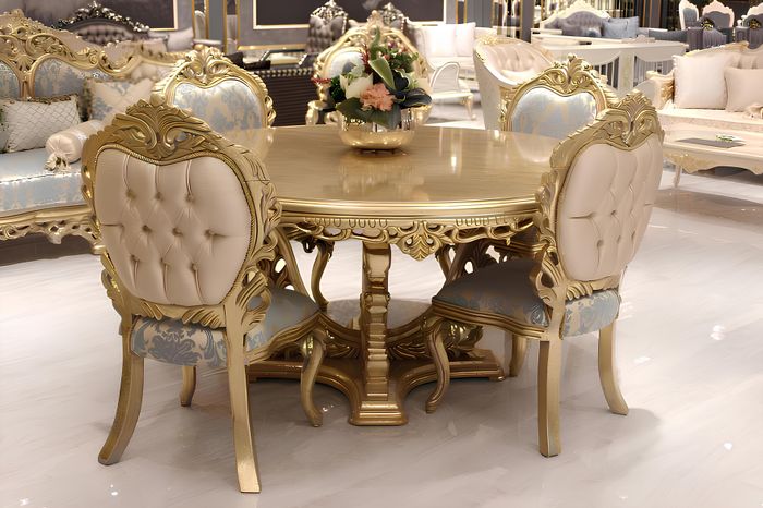 Garnitur 6 Stühle Set Esszimmer Designer Holz Stuhl Antik Stil Luxus Stühle Neu