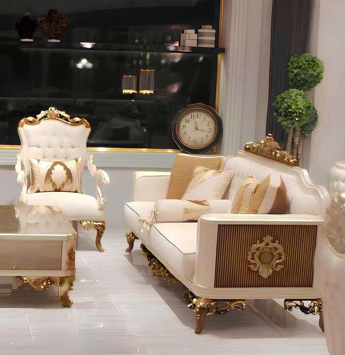 Elegante Wohnzimmer Möbelset luxuriösen Sofa bequemen Sessel Set mit 2