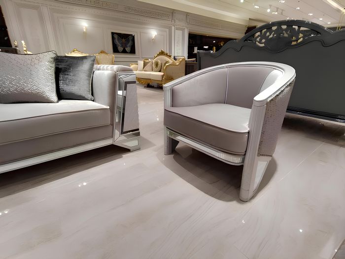 ElegantesWohnzimmer Sitzplätzen modernen Sessel Hochwertiges Sessel Grau Sessel