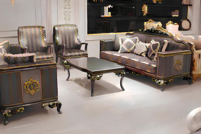 Luxuriöse Wohnzimmermöbel Elite Sofa 3 Sitzer Deluxe stilvollen Sessel