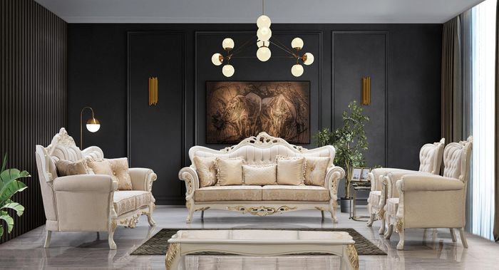 Sofagarnitur 3+2+1+1 Sitzer Set Design Sofa Polster Klassische Couchen