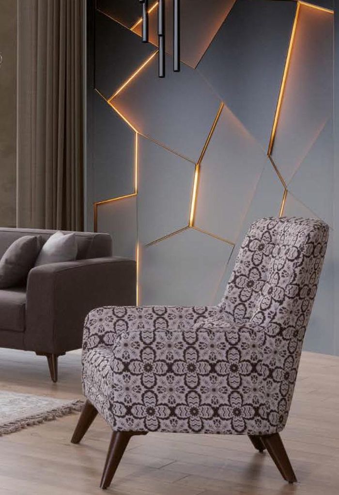 Design Sessel Stoff Einsitzer Möbel Relax Sitz Design Couch Textil Wohnzimmer