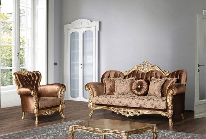 Klassische Wohnzimmer Sofagarnitur Sofa Couch Möbel einrichtung 3+1 Sitz