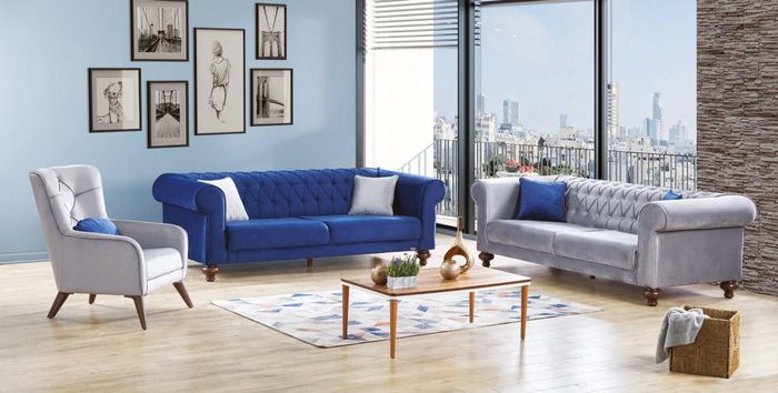 Sofagarnitur 3+3+1 Sitzer Sofa Sessel Sofas Garnitur Sitz Luxus Gruppe Neu Set