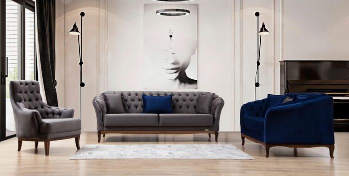 Sofagarnitur 3+2+1 Sitzer Sofa Sessel Garnituren Sofas Polster Stoff Textil Neu