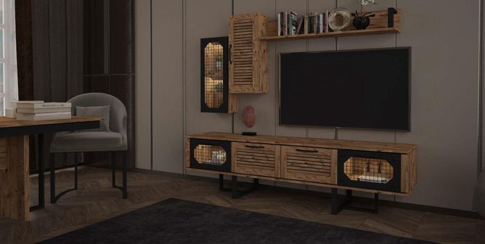 Loft Wohnzimmer tv Ständer Lowboard Sideboard Holz Modern Möbel rtv tv Schrank