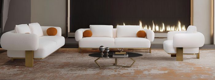 Sofagarnitur 2x Dreisitzer Sitzpolster Couch Set 3tlg Design Sofa Neu Wohnzimmer