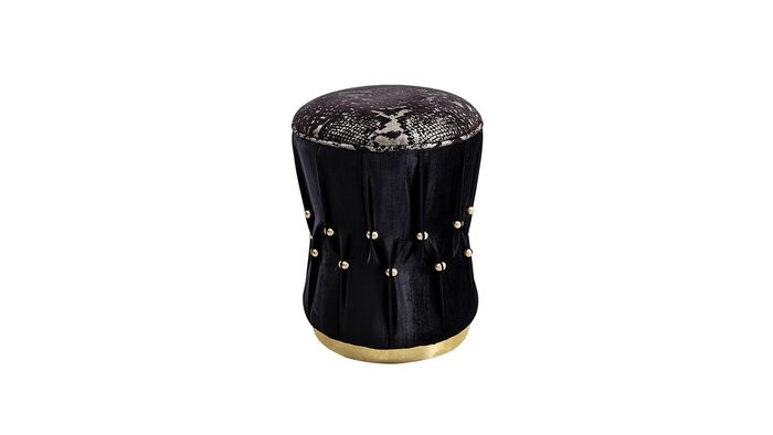 Polsterhocker Hocker Puff Fußhocker Sitzhocker Ottoman Stoff Schwarz