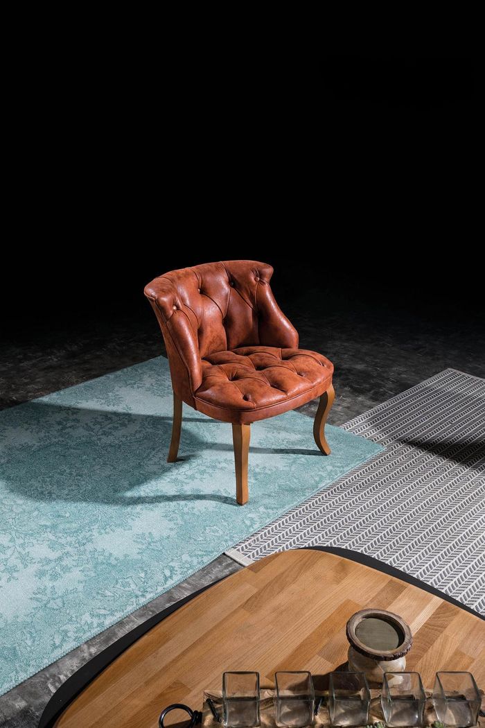 Brauner Leder Sessel Cocktailsessel Designersessel Luxus Wohnzimmermöbel