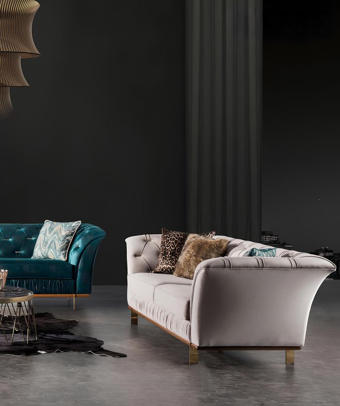 Luxuriöses Textil Sofa Wohnzimmer Couch Sitzgruppe Moderne Posltersofas