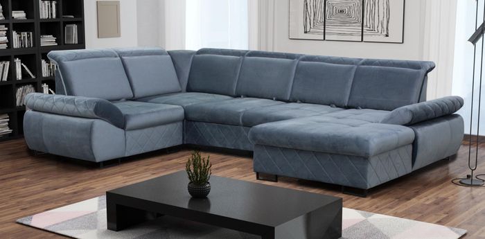 Eck Sofa Couch Polster Textilleder Sofa Couchen Möbel Neu Wohnlandschaft U Form