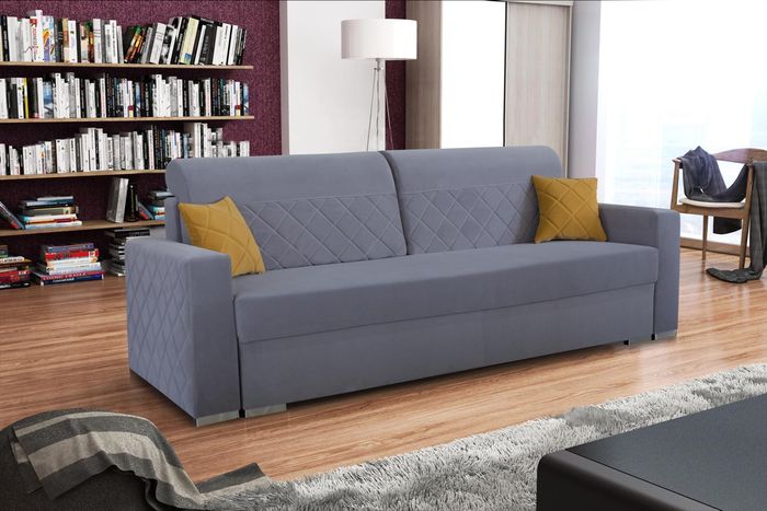 Sofa 3 Sitzer Stoff Sofas Couch Grau Luxus Polster Moderne Dreisitzer Möbel Neu